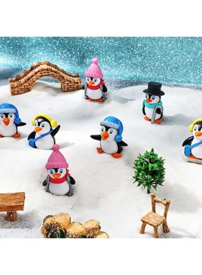 fantasize 8Pcs Cute Penguin Ornaments and Figures, Mini Animal Toy Playset, Cake Topper for Decoration, Penguin Characters Collectible Setaracters Toys Collection - Image 3